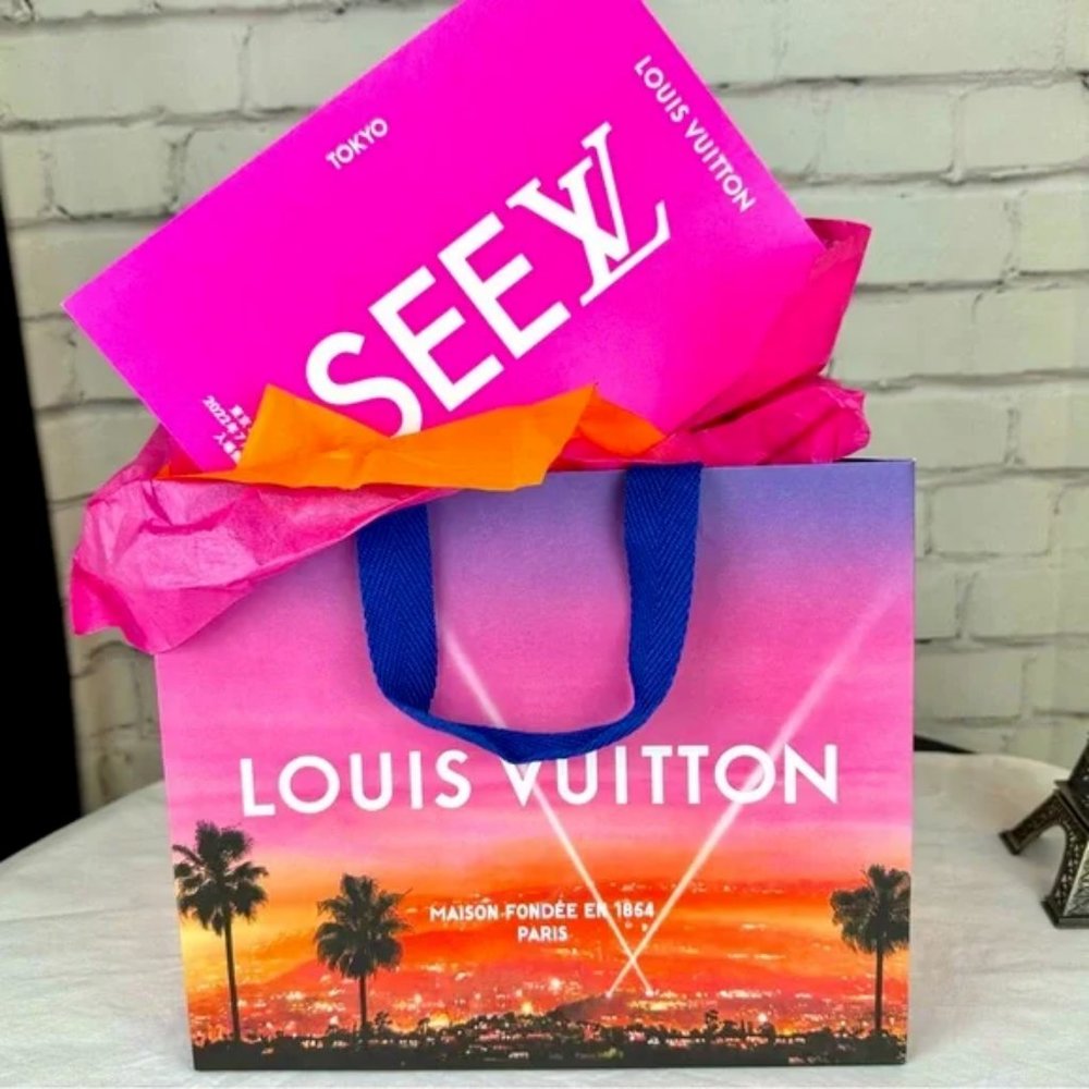 Louis Vuitton Shopping Bag and Pamphlet from the 2022 SeeLV Tokyo Exhibition